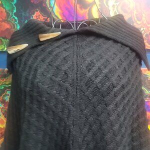 Charter Club ~ Sz OSFA ~ Black Poncho ~ Excellent Condition